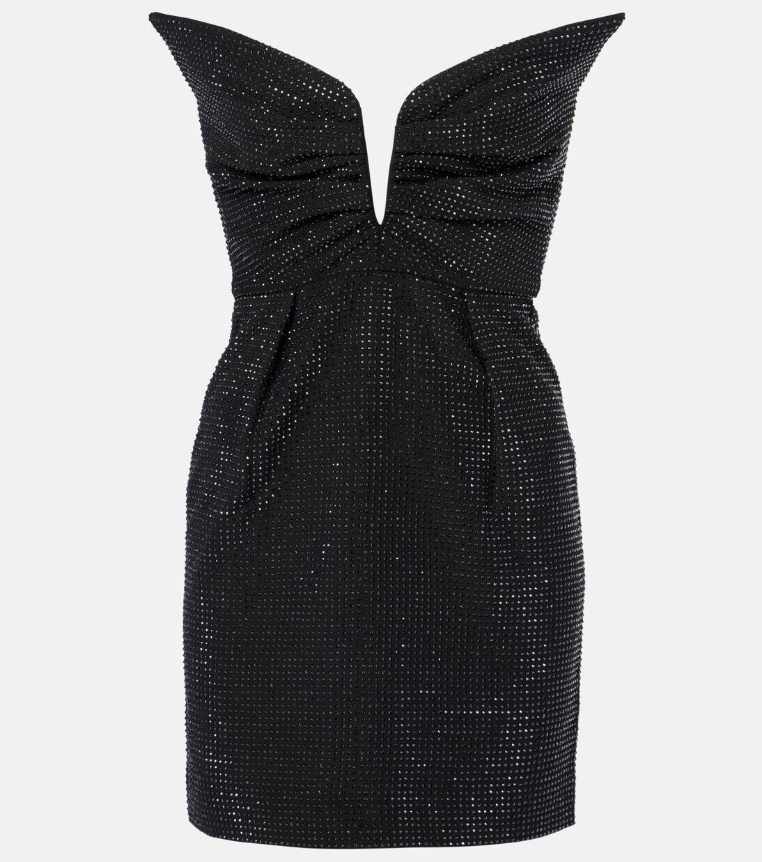 

Мини-платье, украшенное кристаллами Roland Mouret, черный