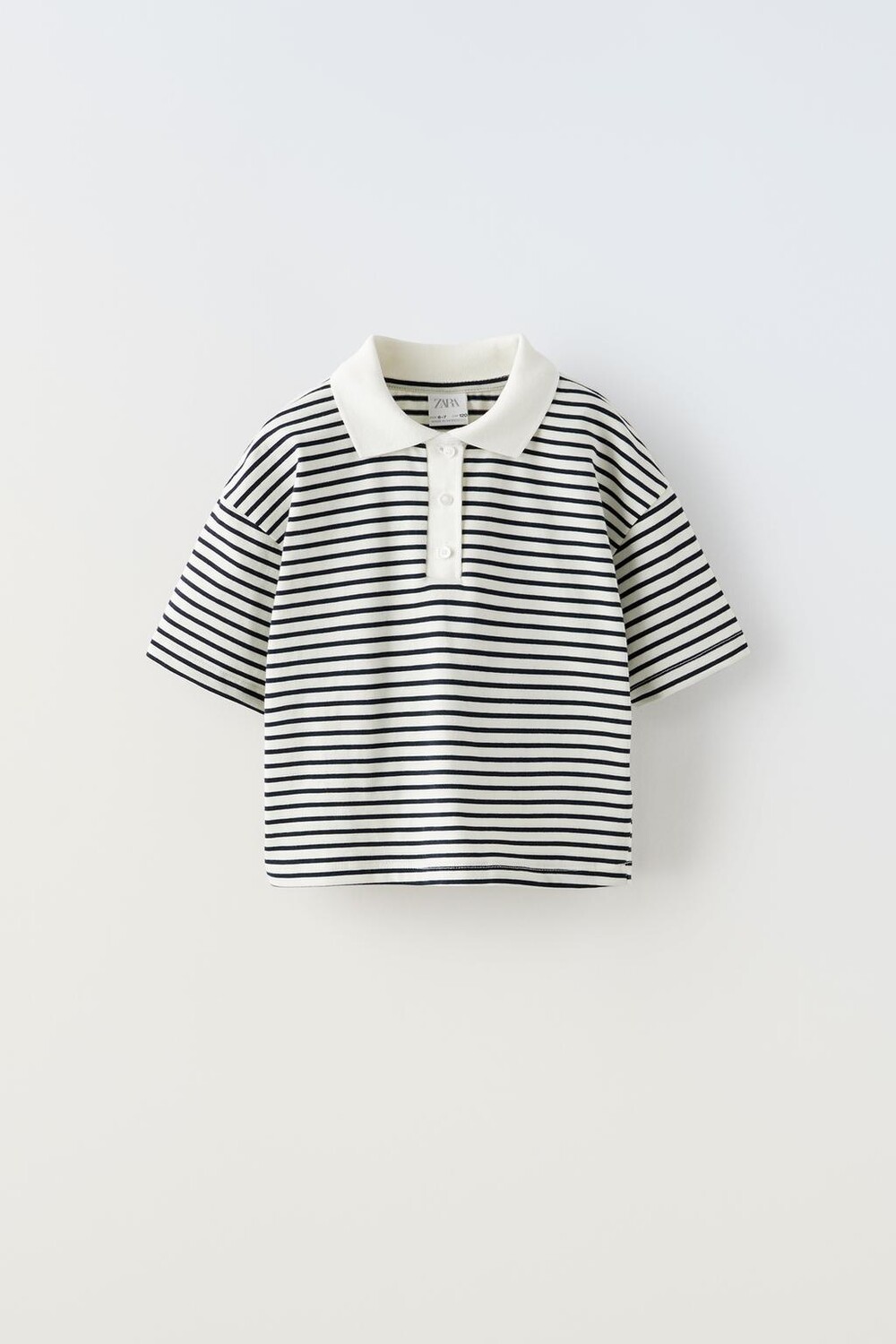 

Рубашка поло в полоску ZARA, экрю/синий