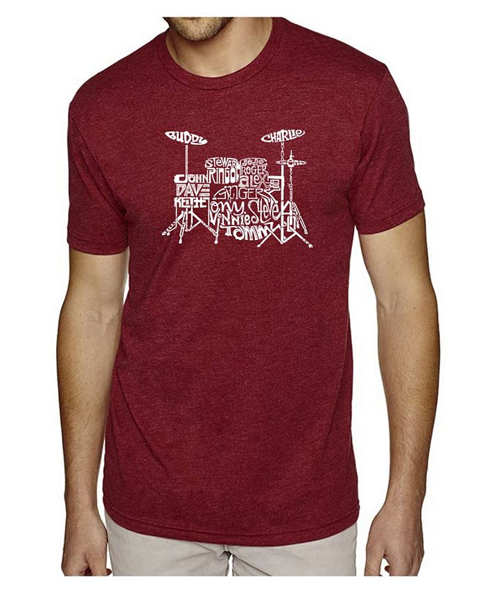 Мужская футболка Premium Blend Word Art — барабаны LA Pop Art, красный