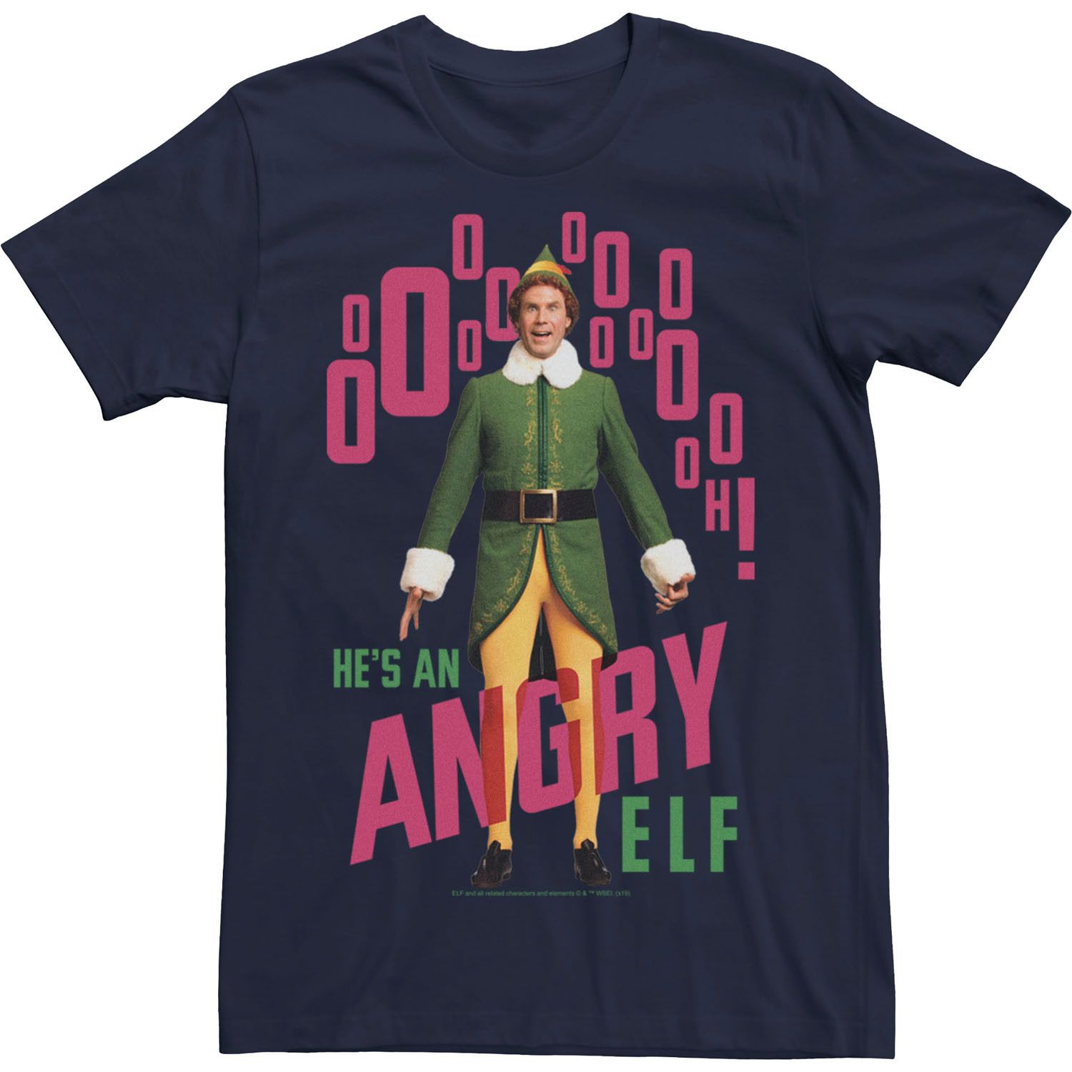 цена Мужская футболка Elf He's An Angry Elf с портретом и текстом Licensed Character