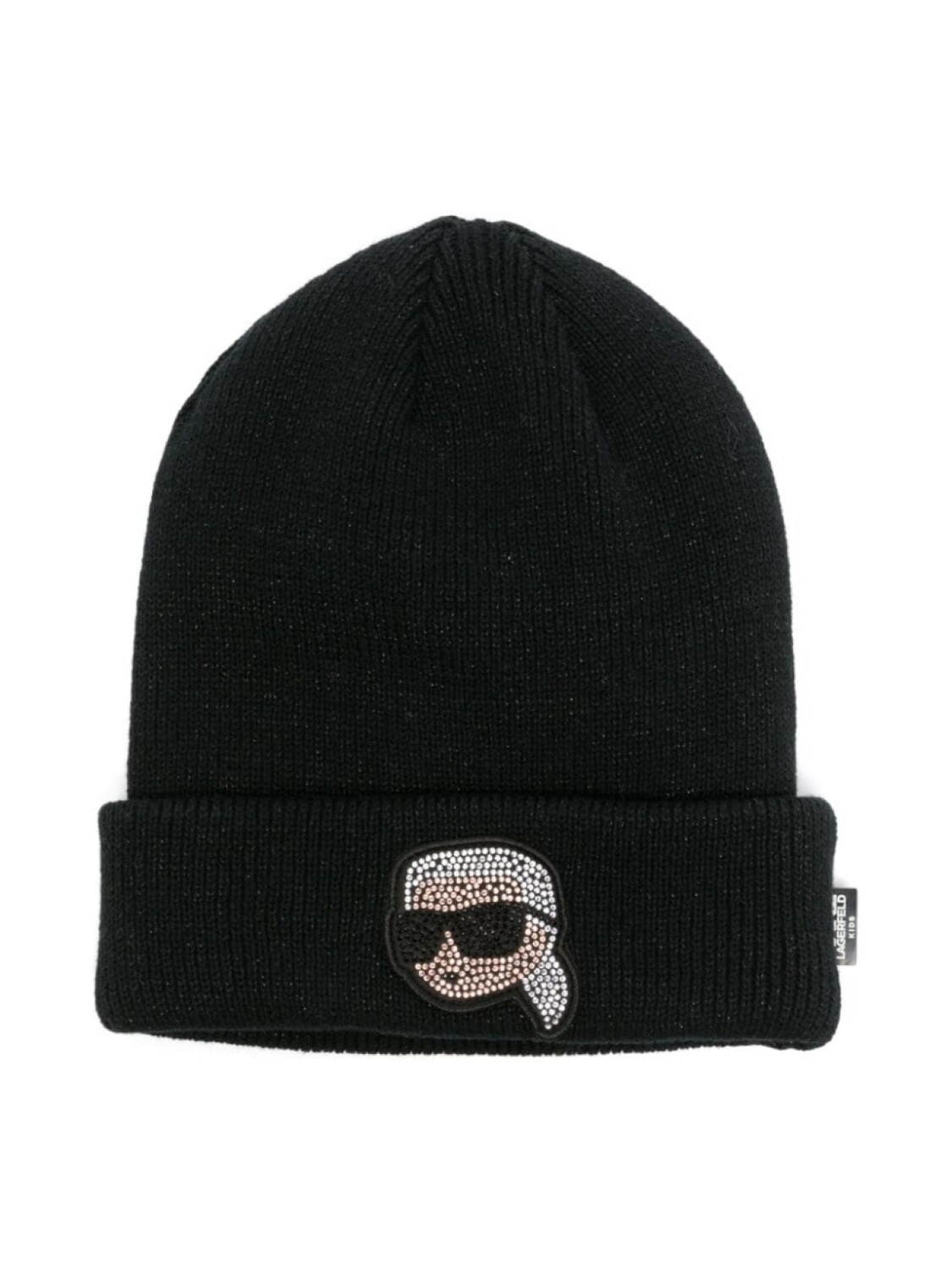 

Karl Lagerfeld Kids шапка бини Ikonik со стразами, черный