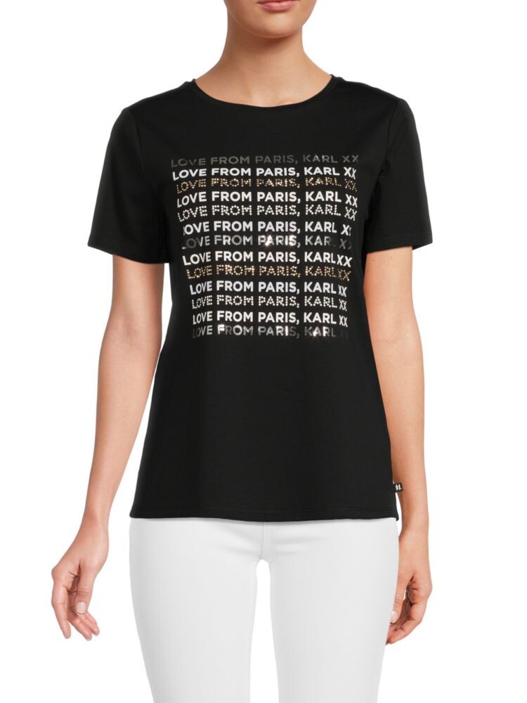 

Футболка с логотипом Love From Paris Karl Lagerfeld Paris, черный