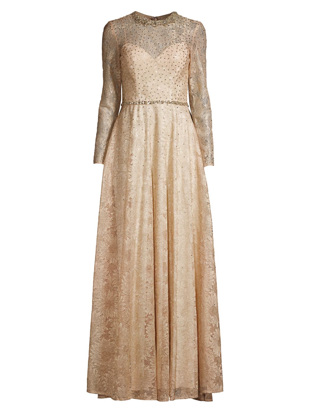 Украшенное золотое кружевное платье Mac Duggal, роза