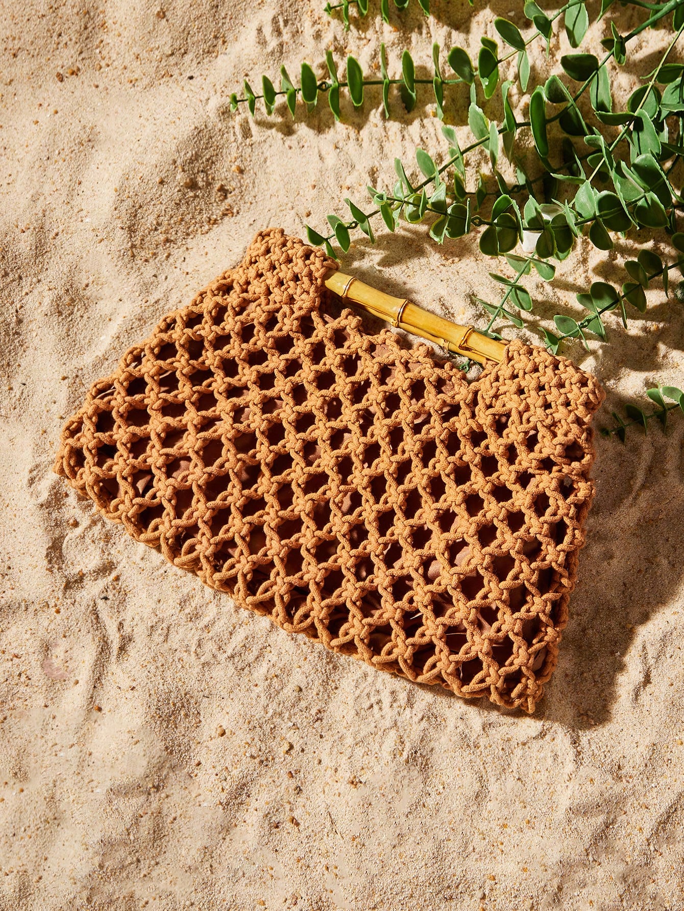 SXY Модный тканый клатч в отпускном стиле, коричневый SHEIN