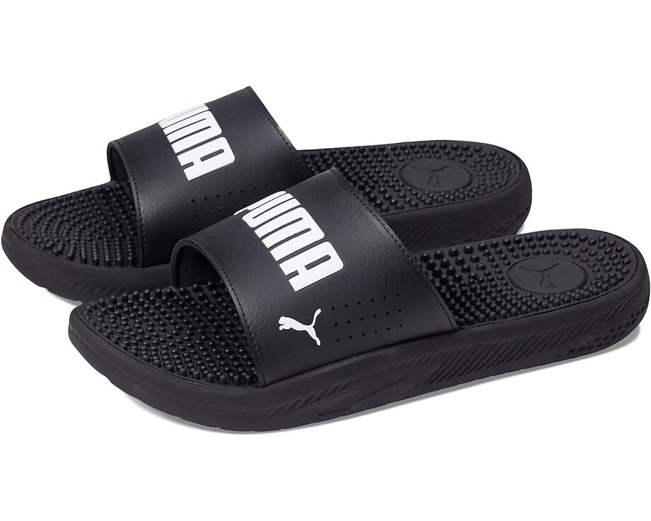 Сандалии PUMA Softride Slide Massage, цвет Puma Black/Puma White