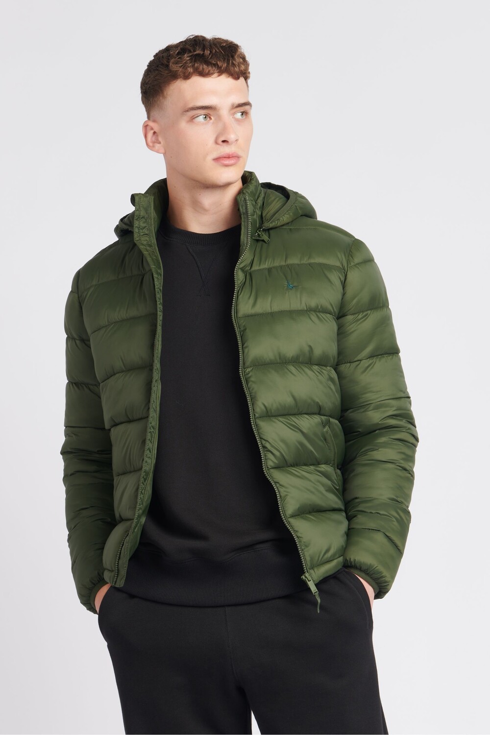 

Мужская куртка-пуховик Kershaw с капюшоном Jack Wills, зеленый