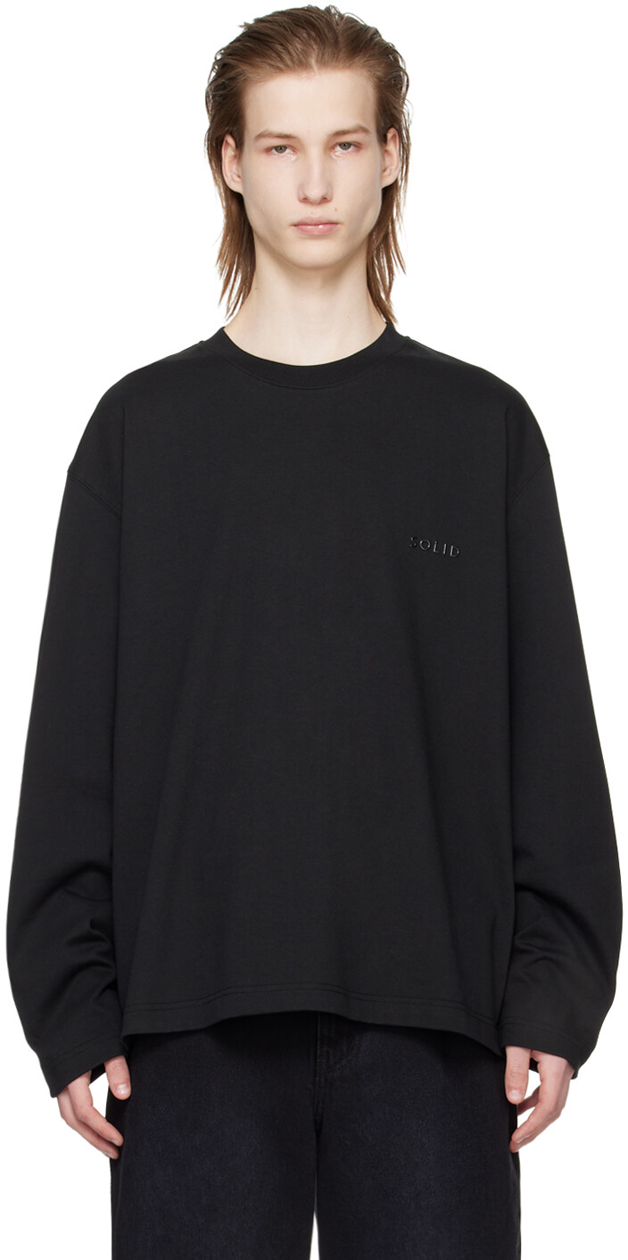 

Черная футболка с длинным рукавом Solid Homme