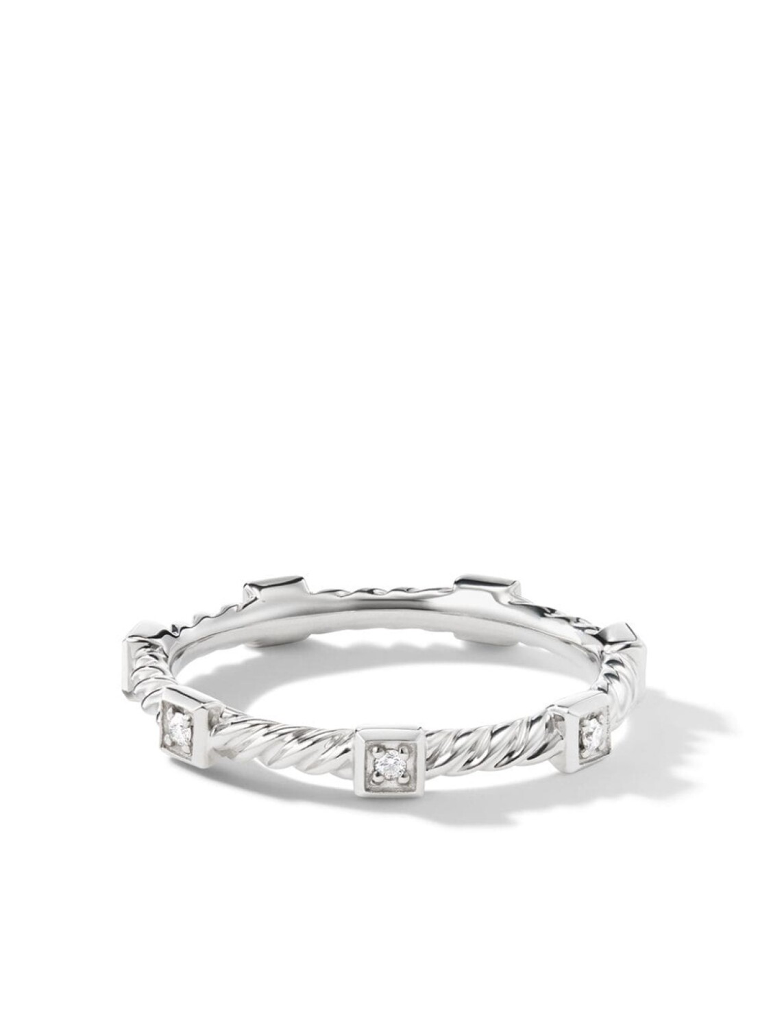 

Кольцо Cable Collectibles из белого золота с бриллиантами David Yurman, серебряный