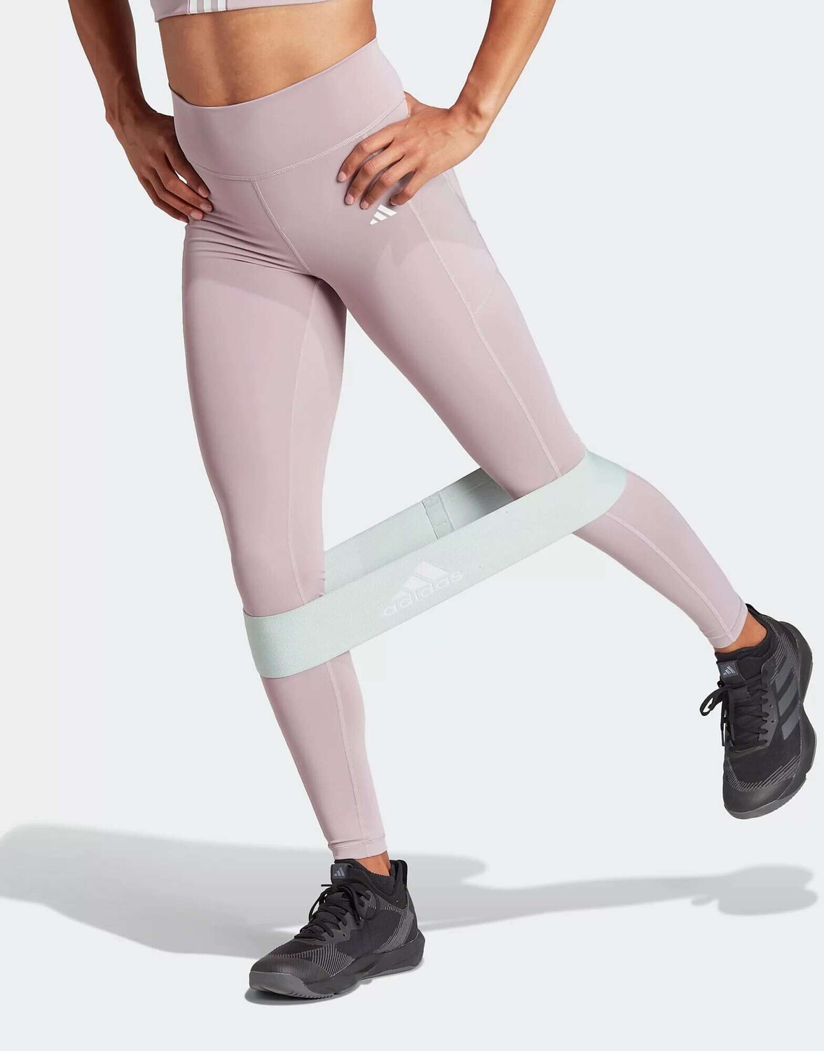 

Леггинсы во всю длину adidas Optime фиолетового цвета adidas performance