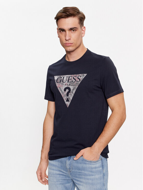 

Футболка узкого кроя Guess, синий