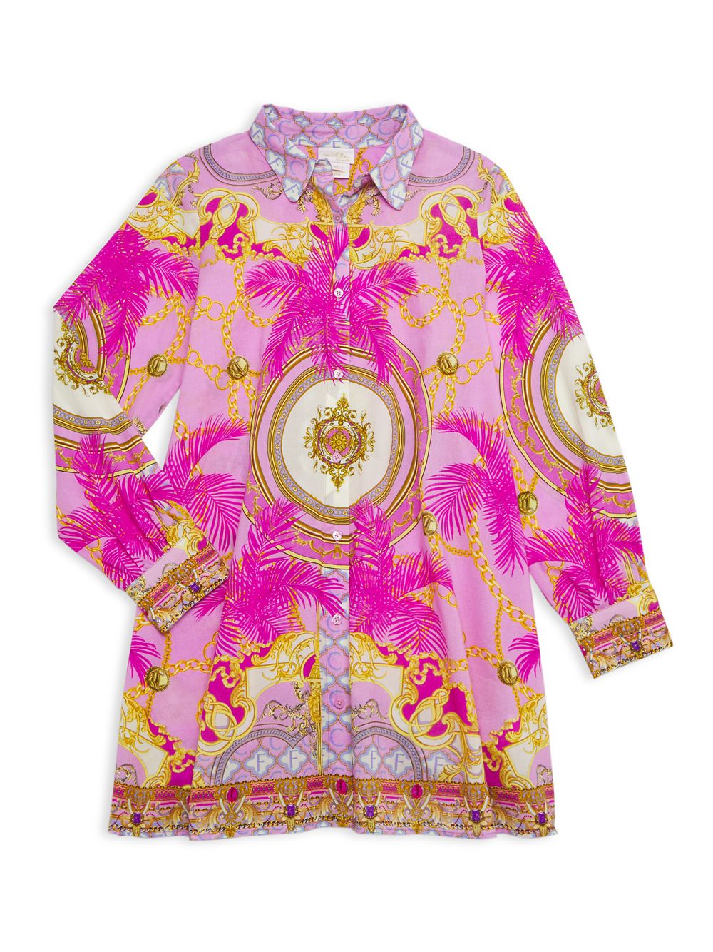 цена Платье-рубашка с принтом пальм для маленьких девочек CAMILLA