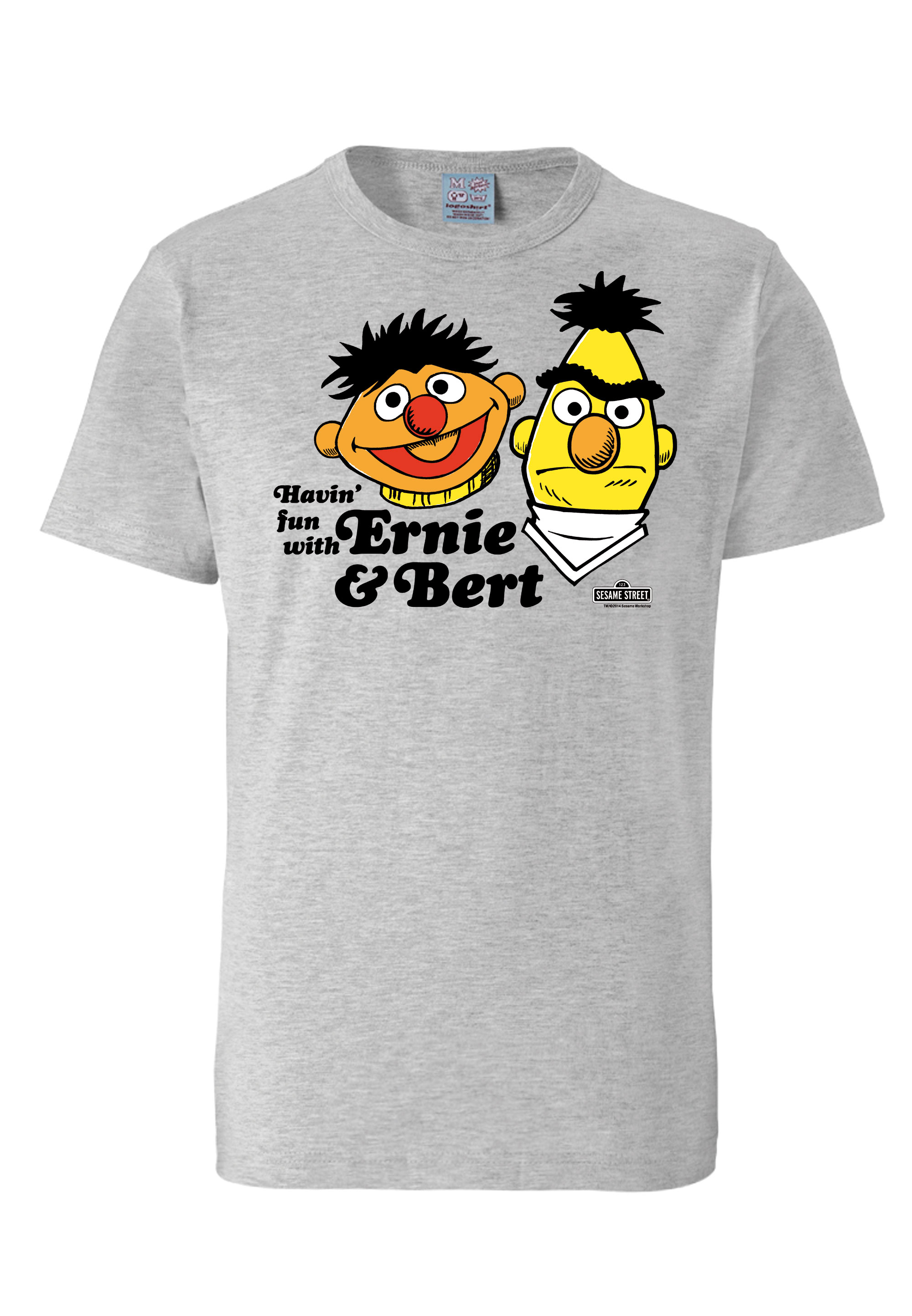 Футболка Logoshirt Ernie & Bert Havin`Fun, цвет grau-meliert