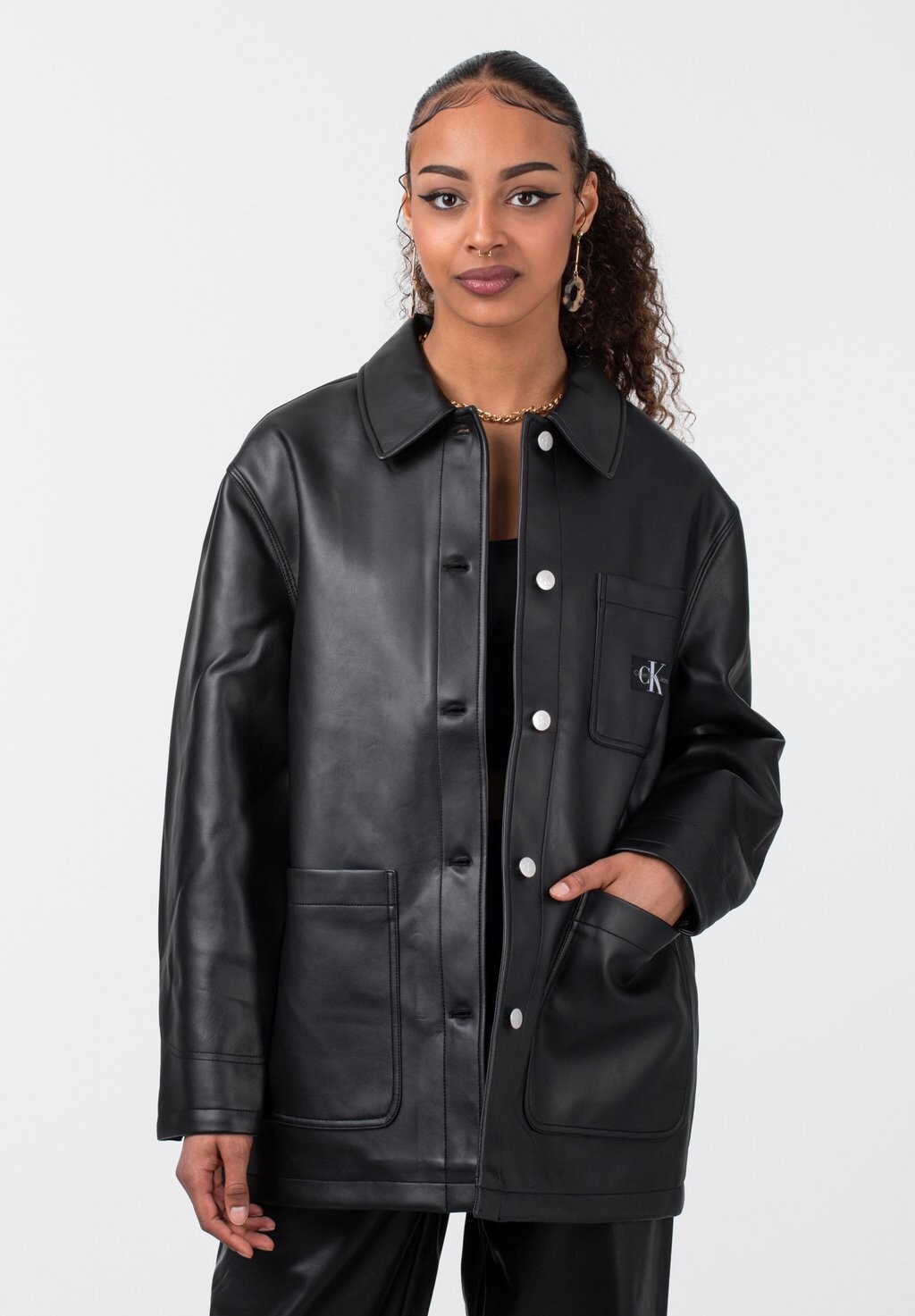 

Куртка из искусственной кожи Calvin Klein, черный
