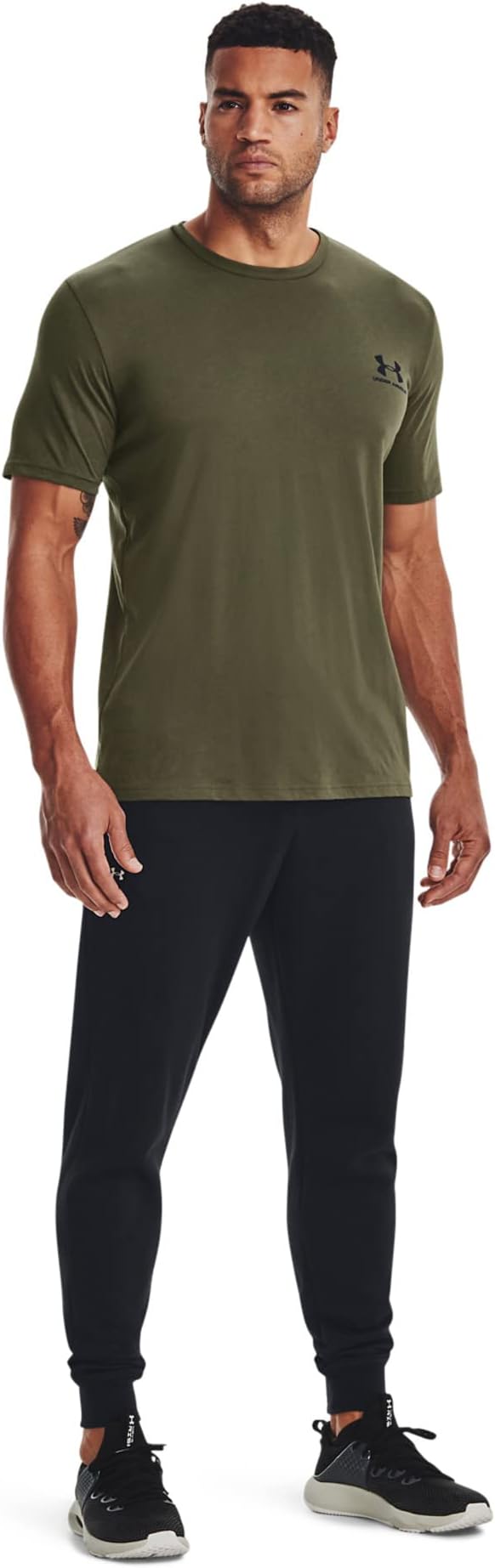 

Sportstyle Левая грудь с коротким рукавом Under Armour, цвет Marine Olive Drab Green/Black/Black