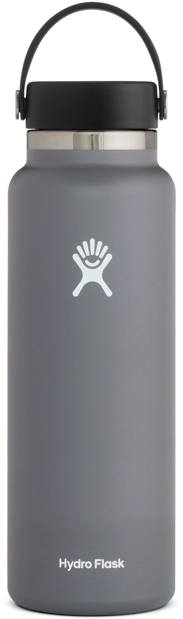 Вакуумная бутылка для воды с широким горлышком и гибкой крышкой — 40 эт. унция Hydro Flask, серый