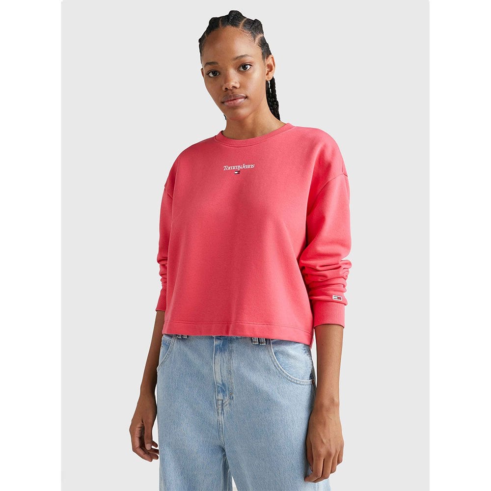 

Толстовка Tommy Jeans Boxy Essential Logo 3, розовый