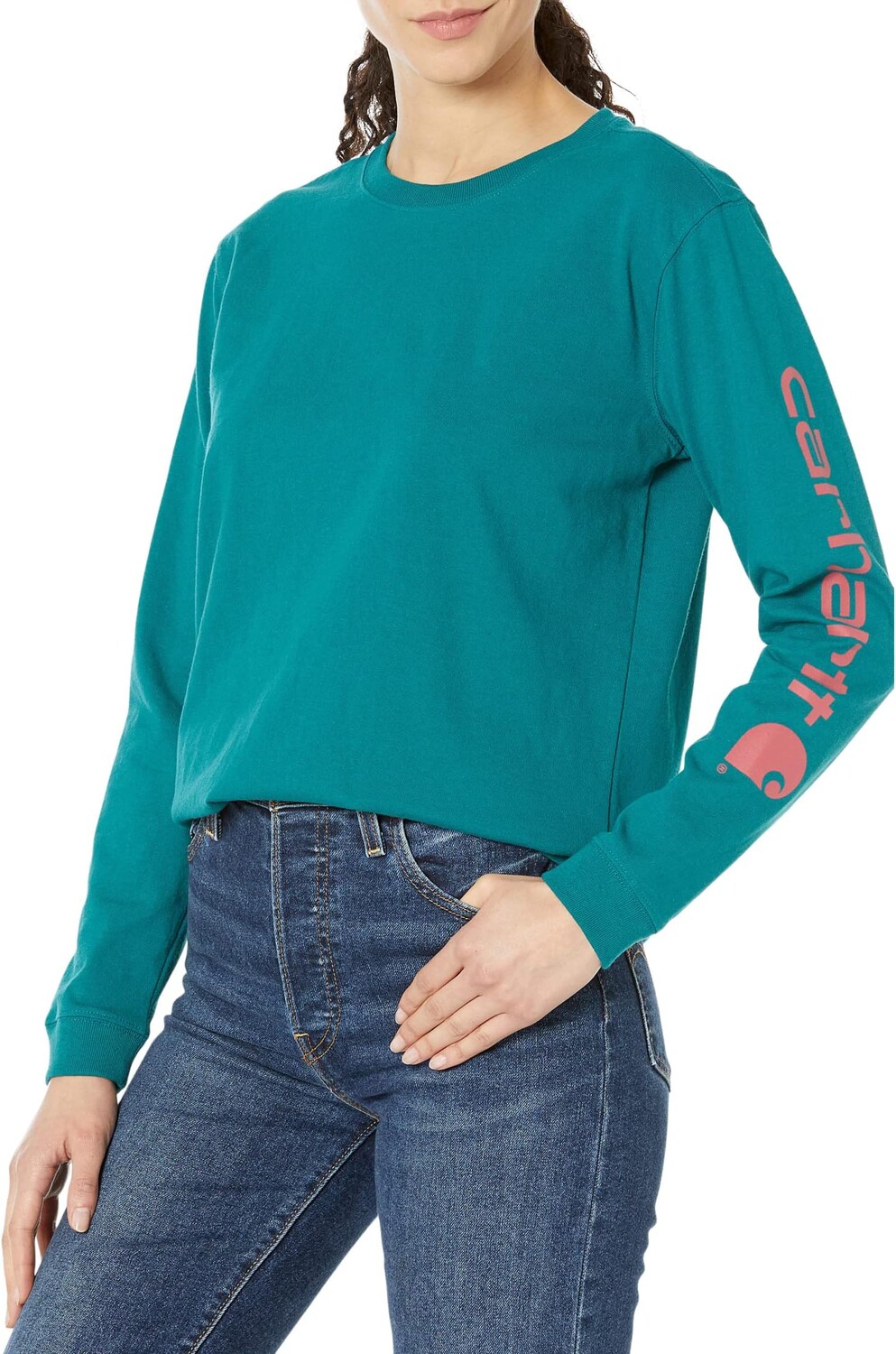 

Свободная футболка с длинными рукавами и рисунком Carhartt, цвет Shaded Spruce