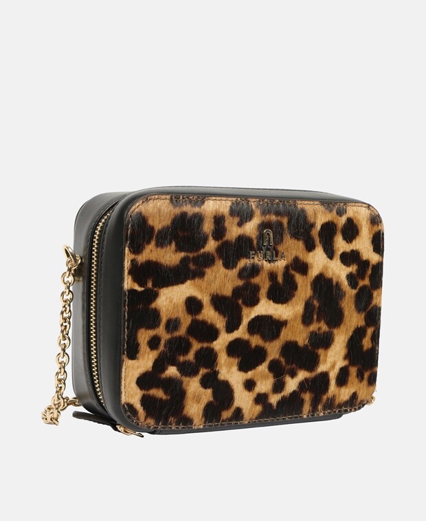 

Кожаная сумка через плечо Furla, серый