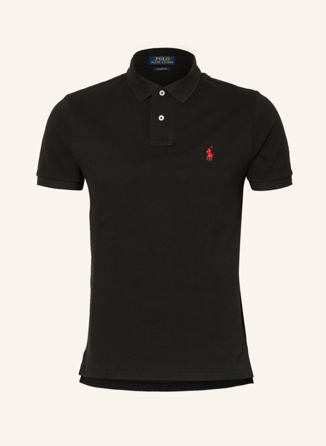 

Рубашка поло POLO RALPH LAUREN Piqué Custom Slim Fit, черный