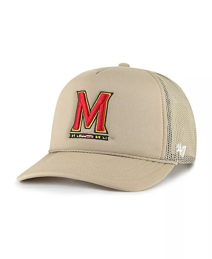 

Мужская шляпа цвета хаки Maryland Terrapins из пенопласта с сетчатой ​​передней частью Trucker Snapback '47 Brand, бежевый
