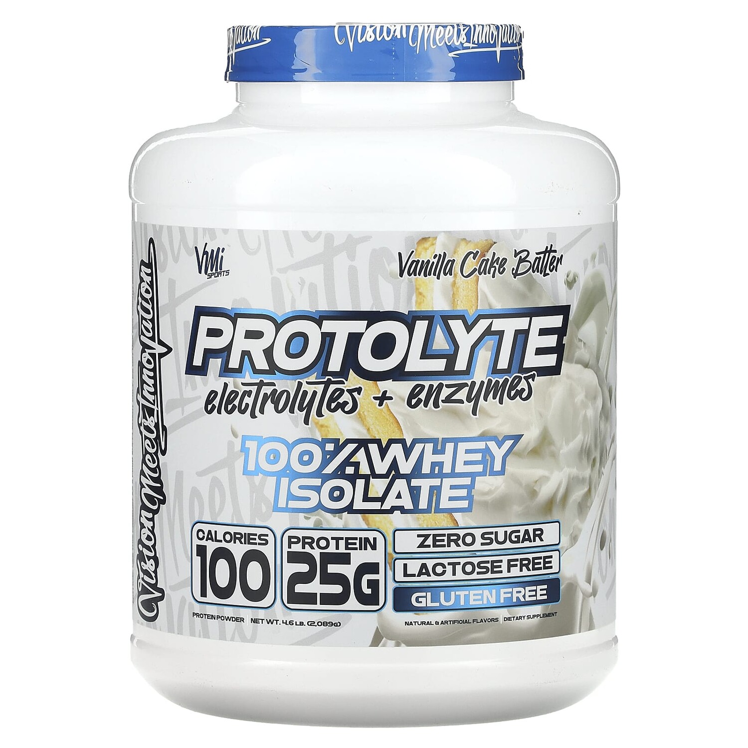 

ProtoLyte, 100% изолят сыворотки, ванильное тесто, 2089 г (4,6 фунта), VMI Sports