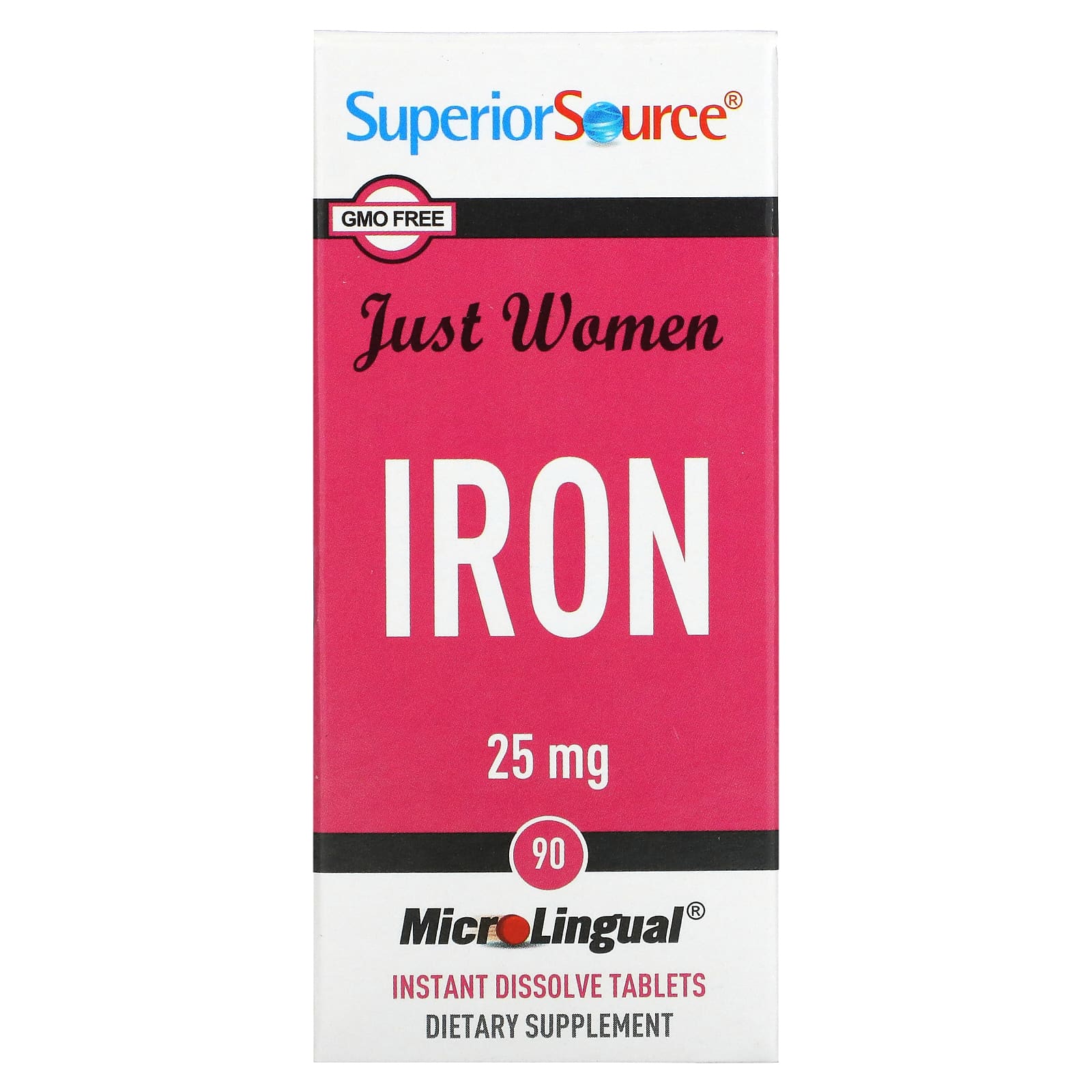 Superior Source Just Women железо 25 мг 90 микролингвальных быстрорастворимых таблеток superior source метилкобаламин b 12 10000 мкг 30 микролингвальных быстрорастворимых таблеток