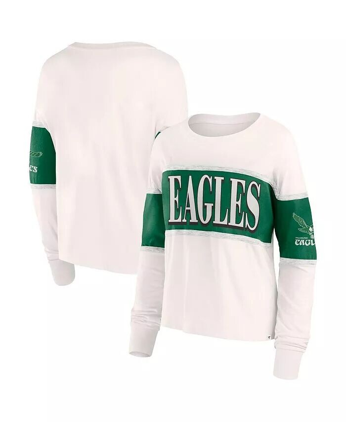 

Женская кремовая футболка Philadelphia Eagles Antique Block с длинными рукавами Fanatics, слоновая кость/кремовый