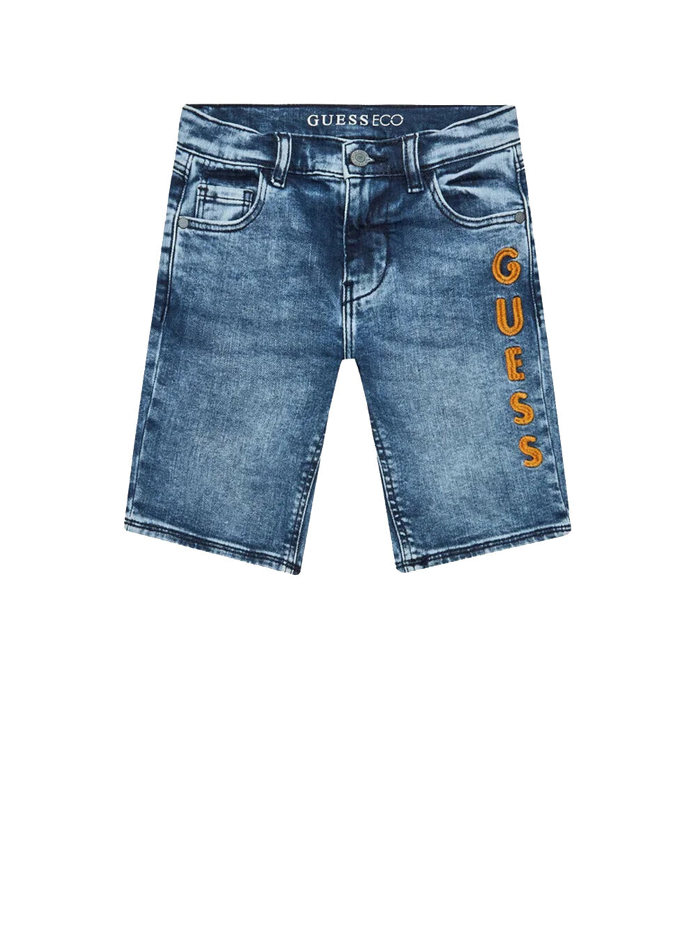 

Джинсовые шорты для мальчика с логотипом сбоку Guess