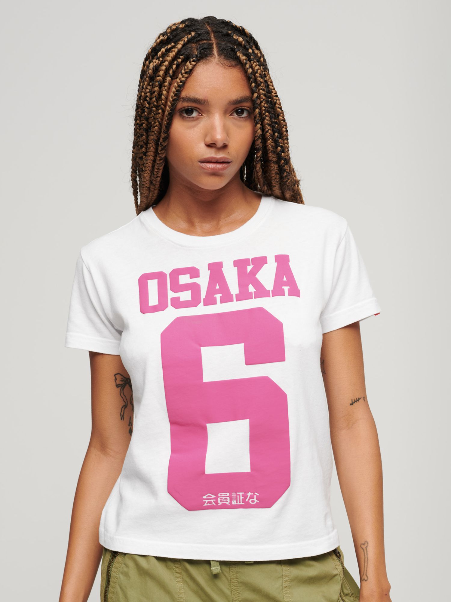 

Неоновая футболка Osaka 6 в стиле 90-х Superdry, белый/мульти