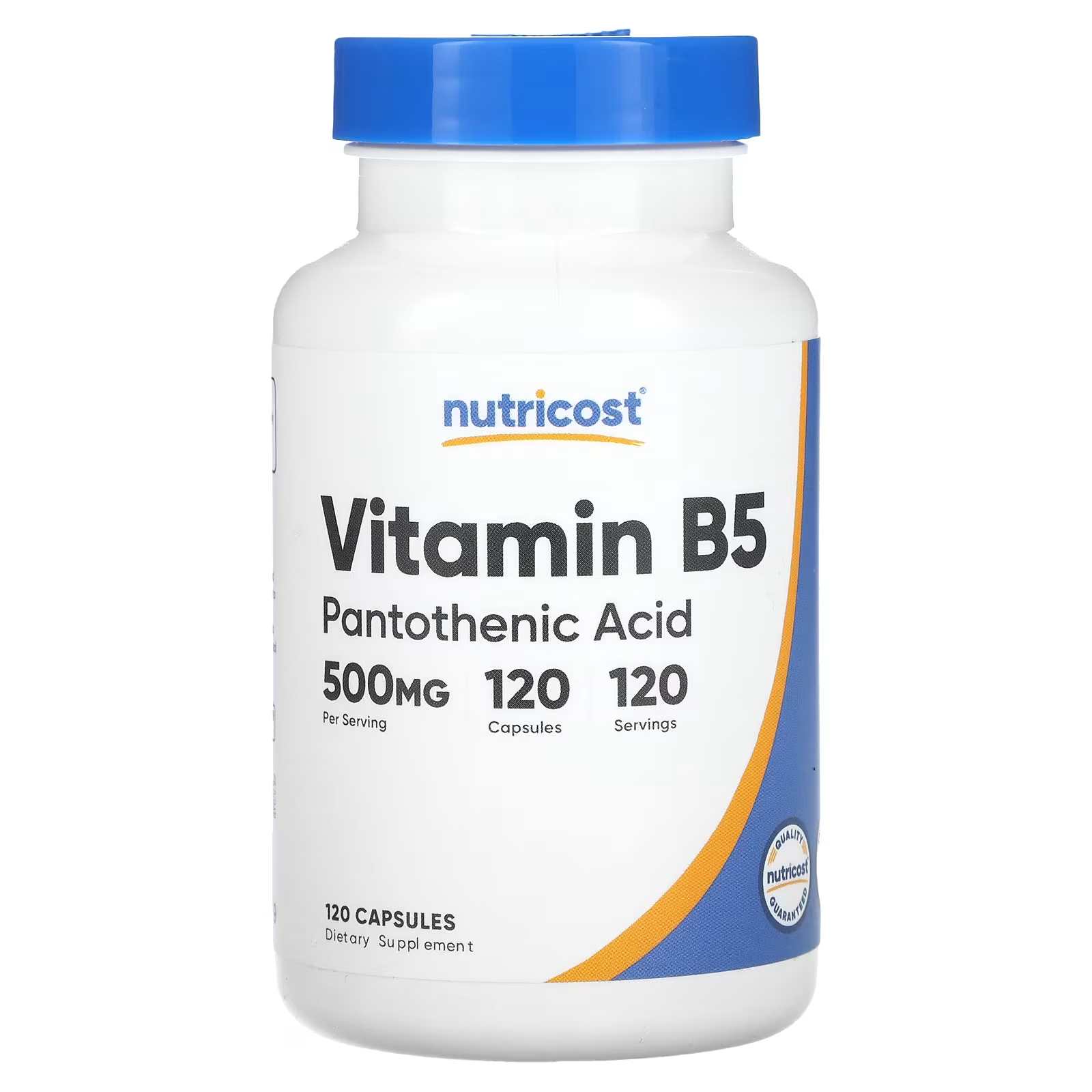 Nutricost Витамин B5 500 мг 120 капсул nutricost бенофотиамин жирорастворимый витамин b1 300 мг 90 капсул