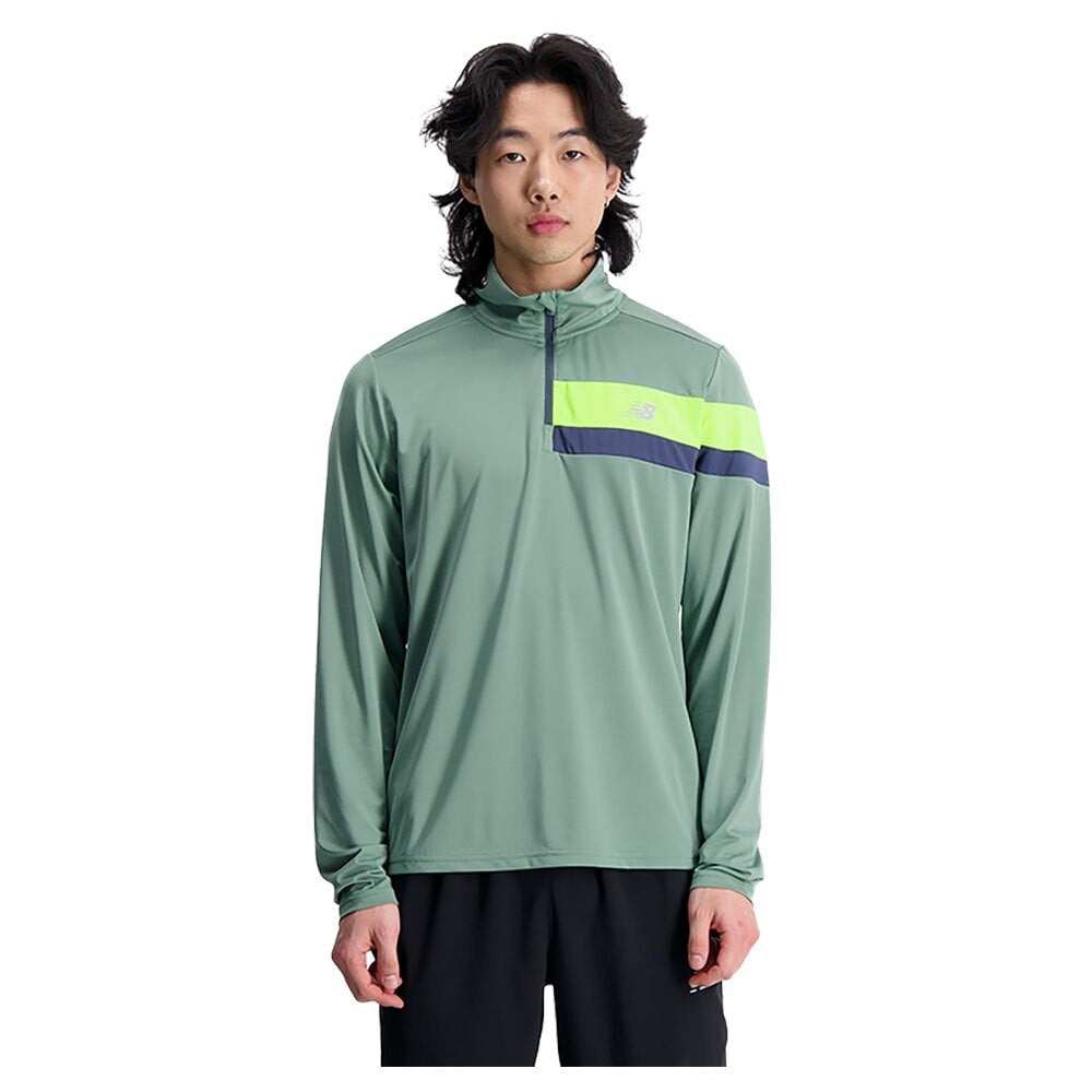 

Толстовка New Balance Accelerate Half Zip, зеленый