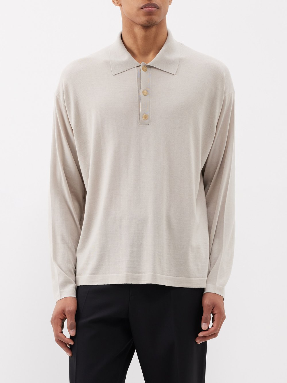 Шерстяной свитер-поло djon с длинными рукавами The Row, коричневый поло zara sweatshirt with zip серо коричневый
