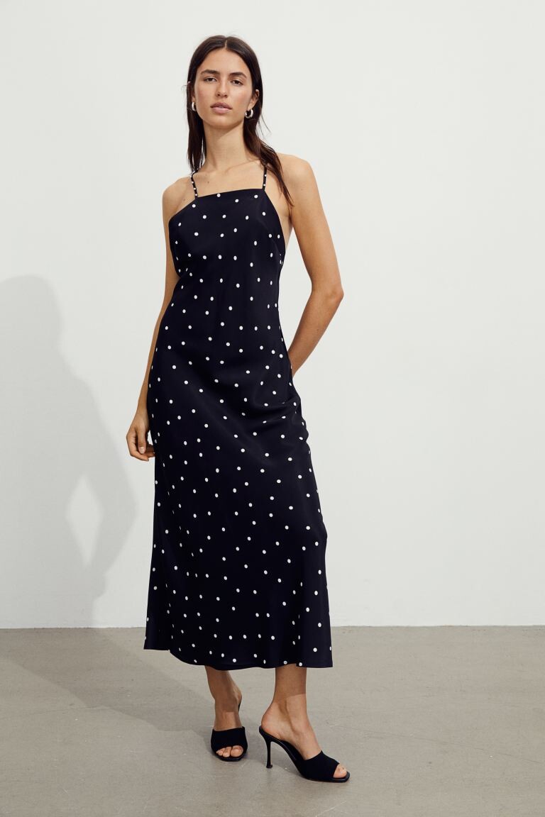 

Платье с бретелями, украшенное бисером H&M