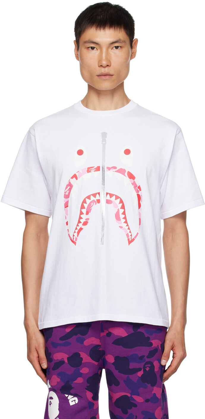 

BAPE Белая футболка ABC Camo Shark Shark, Белый