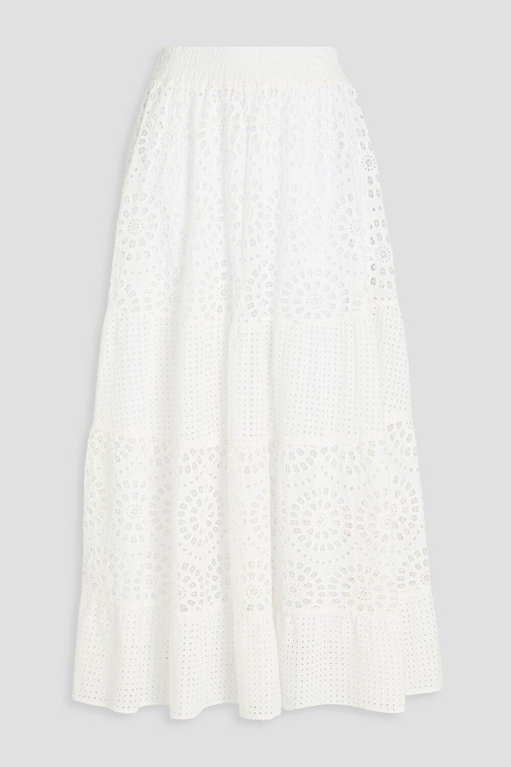 

Юбка миди из хлопка Broderie Anglaise ALICE + OLIVIA, слоновая кость
