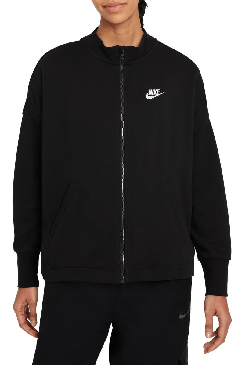

Толстовка Sports Essentials с молнией во всю длину NIKE, черно-белый