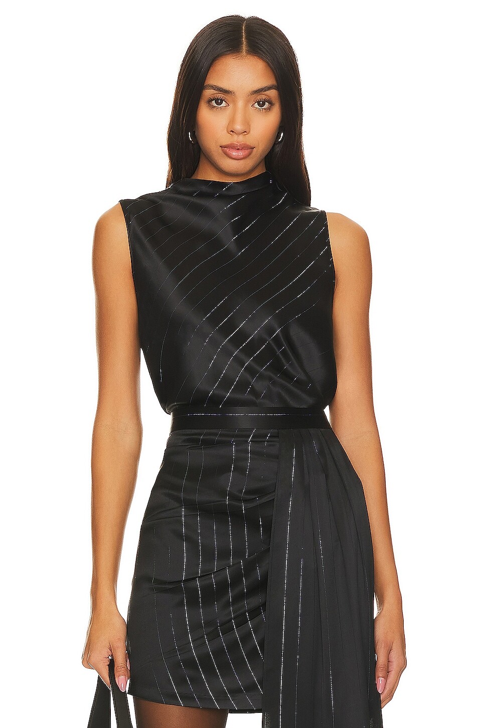 

Топ NONchalant Label Laura, цвет Black & Silver Stripes
