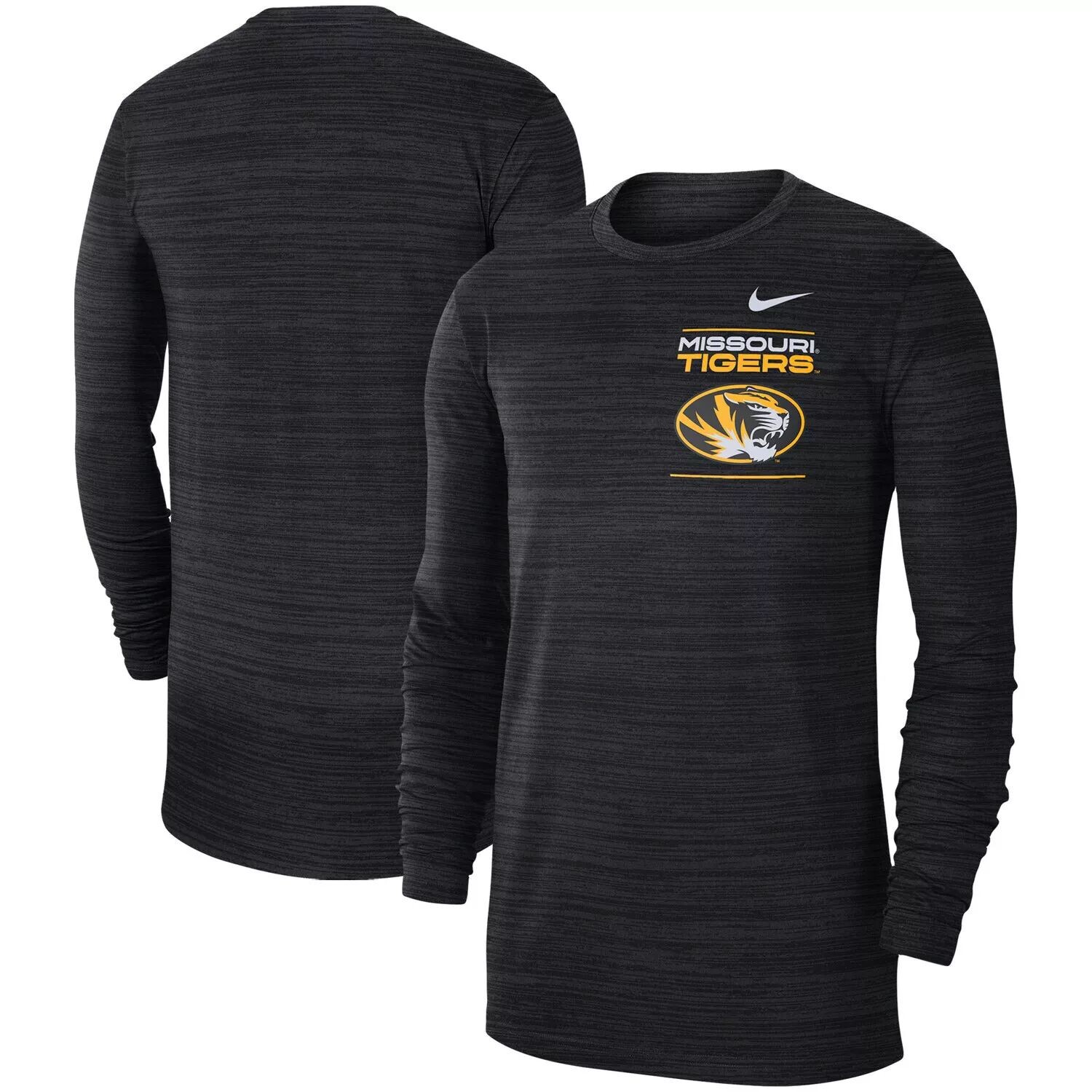 

Мужская черная футболка с длинным рукавом Missouri Tigers 2021 Sideline Velocity Performance Nike