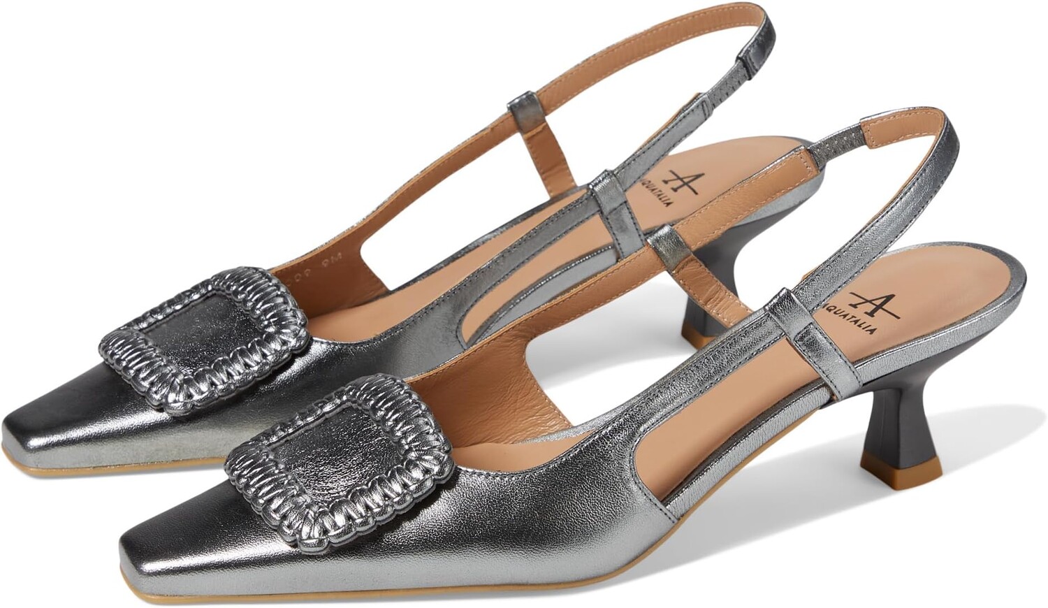 

Туфли Arabella Metallic Leather Slingback Aquatalia, цвет Anthracite