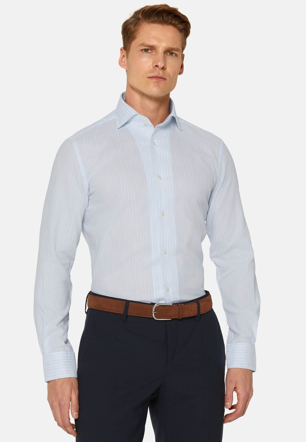 

Рубашка REGULAR FIT STRIPED DOBBY Boggi Milano, Светло-синий
