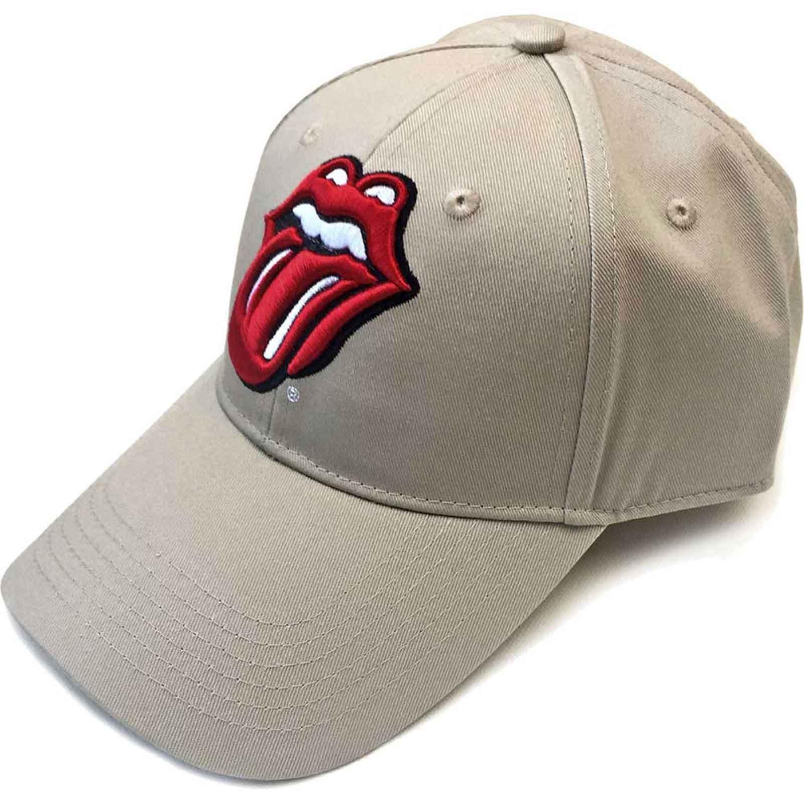 Классическая бейсболка с логотипом и язычком на спине Rolling Stones, коричневый