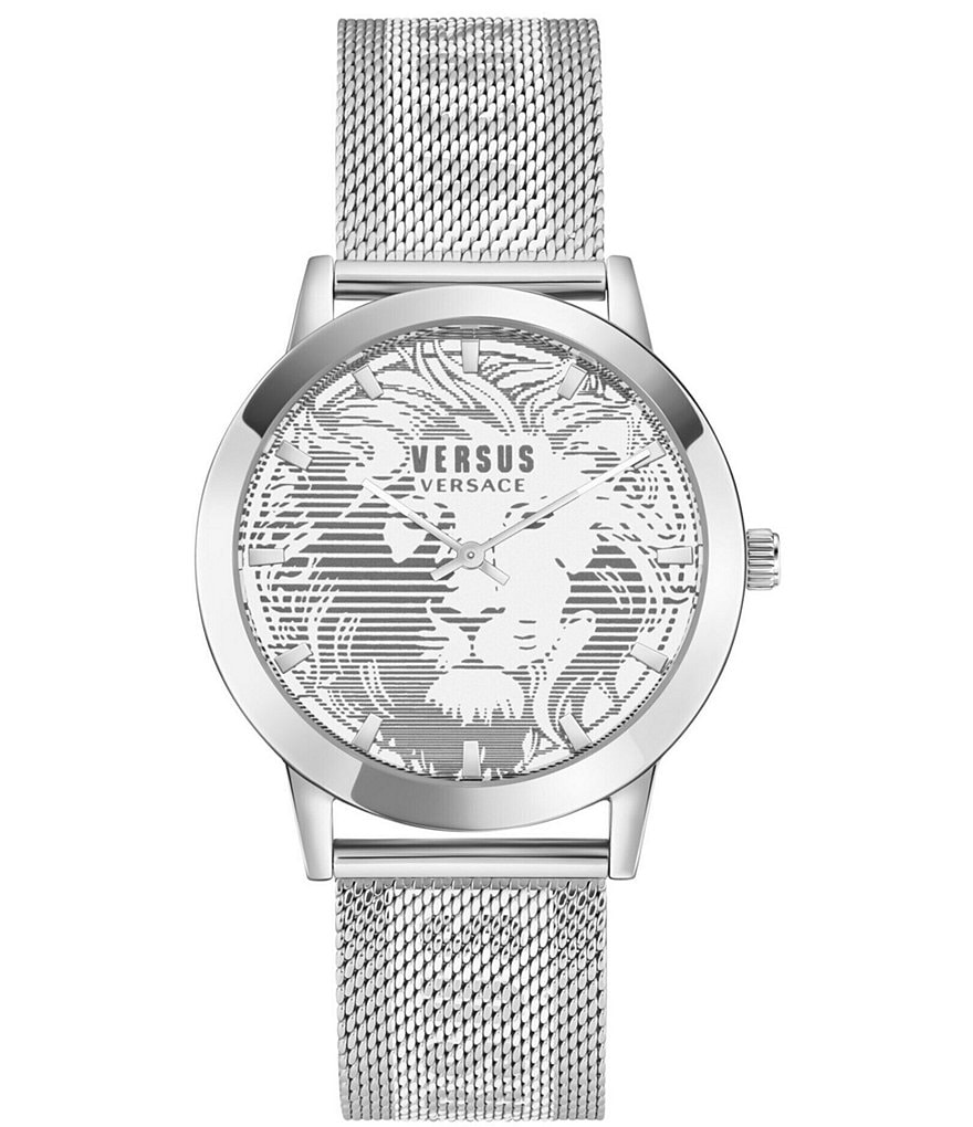 Versace Versus Versace Мужские аналоговые часы Barbes Domus из нержавеющей стали с серебряным сетчатым браслетом, серебро