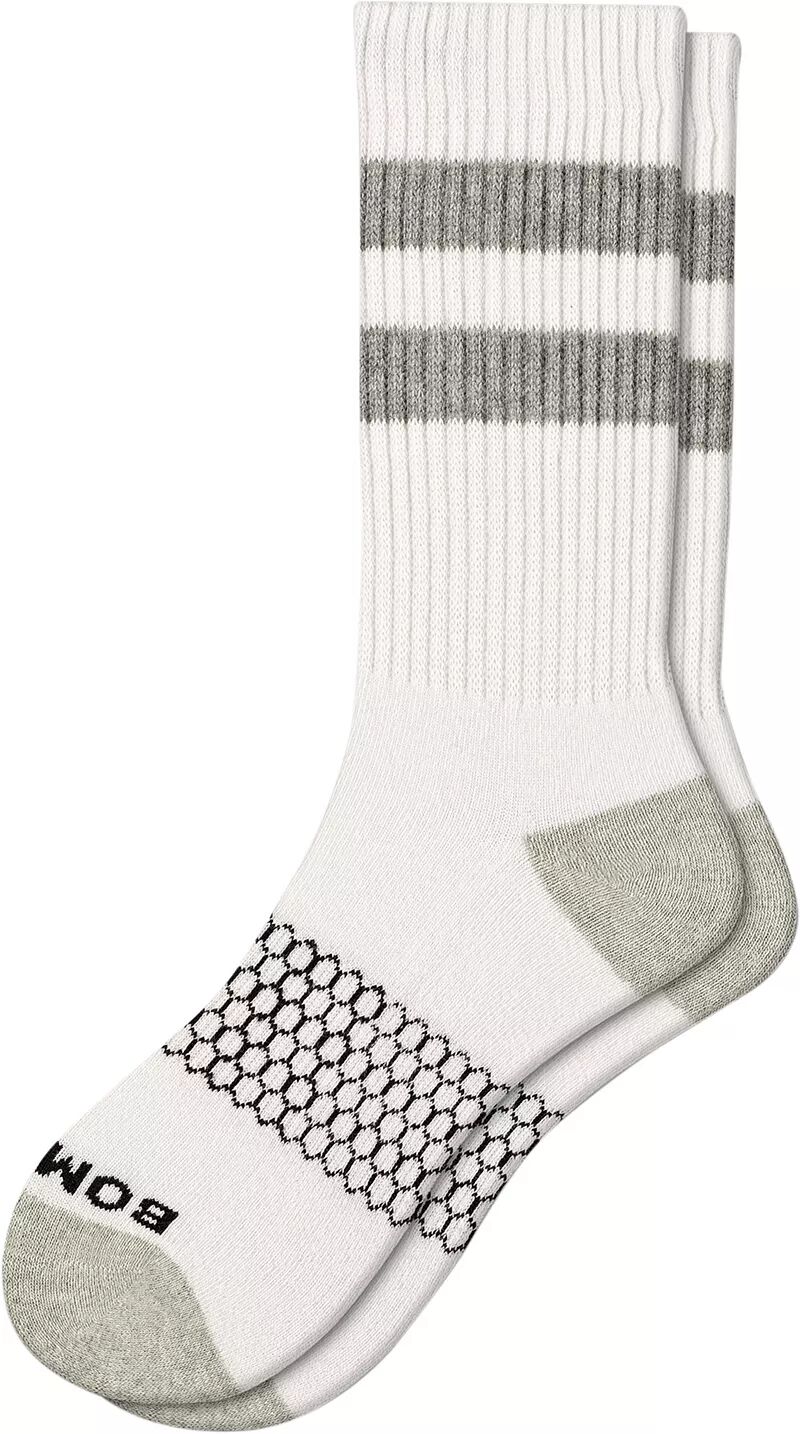 Мужские носки в винтажную полоску Bombas, белый/серый