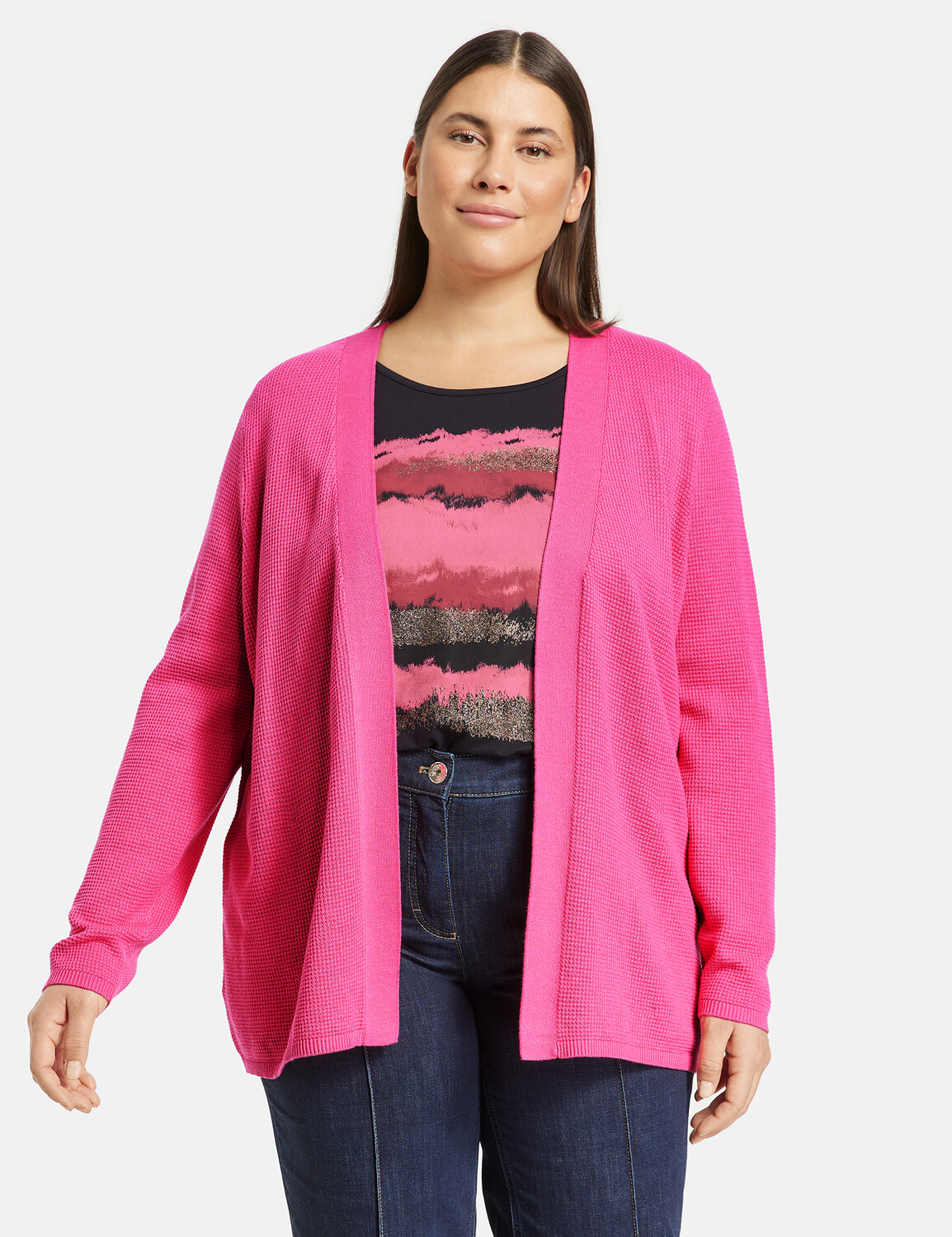 

Кардиган SAMOON Jacke Strick, цвет Soft Cranberry