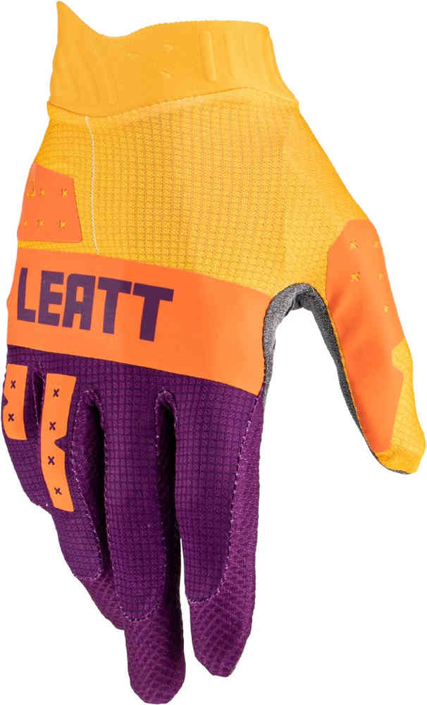 1.5 Детские перчатки для мотокросса GripR Leatt, фиолетовый/желтый 2 5 контрастные перчатки x flow для мотокросса leatt белый фиолетовый