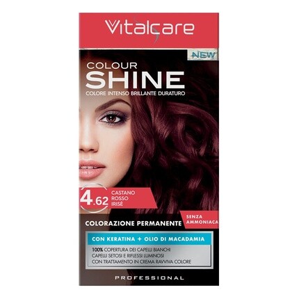 

Крем Color Shine с кератином без аммиака 4.62 Каштан Красный Ирис, Vitalcare
