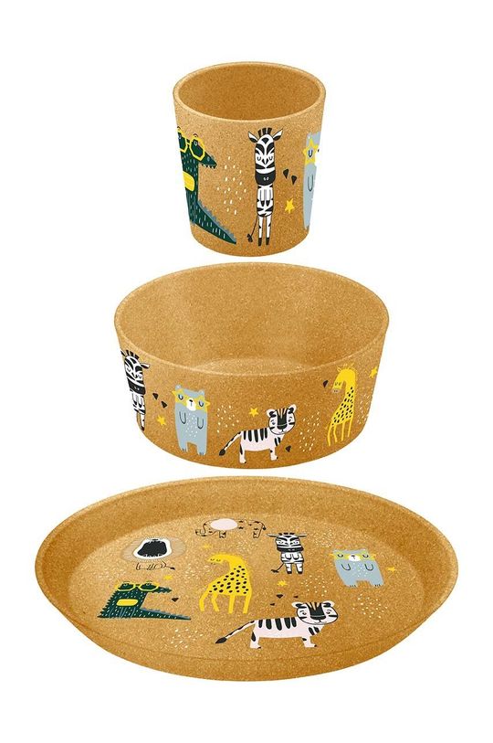 Детский набор: тарелка, миска и чашка (3 шт.) Koziol, бежевый