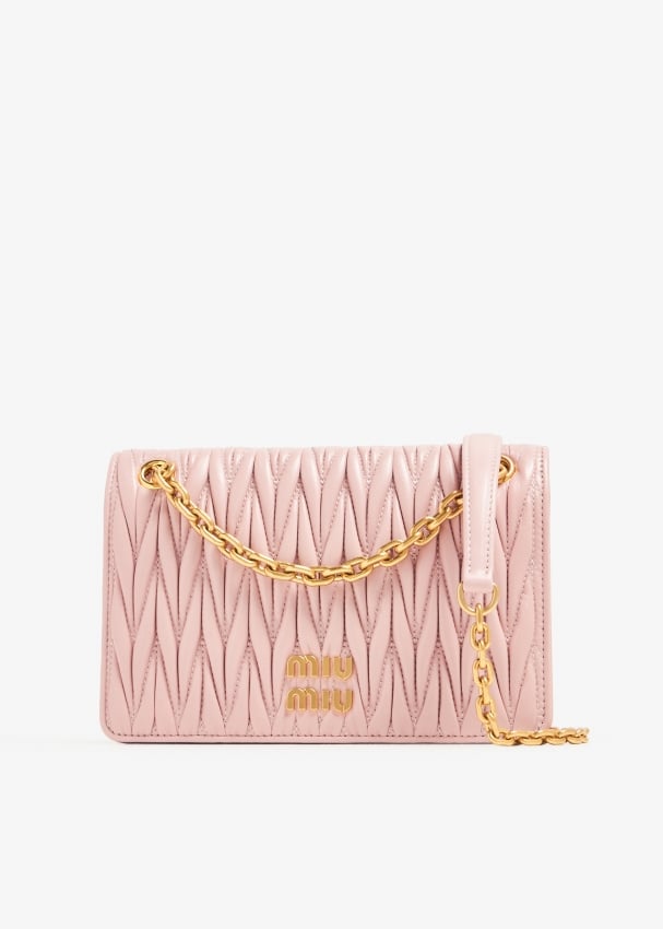 цена Сумка Miu Miu Matelassé Nappa Leather Mini-Bag, розовый