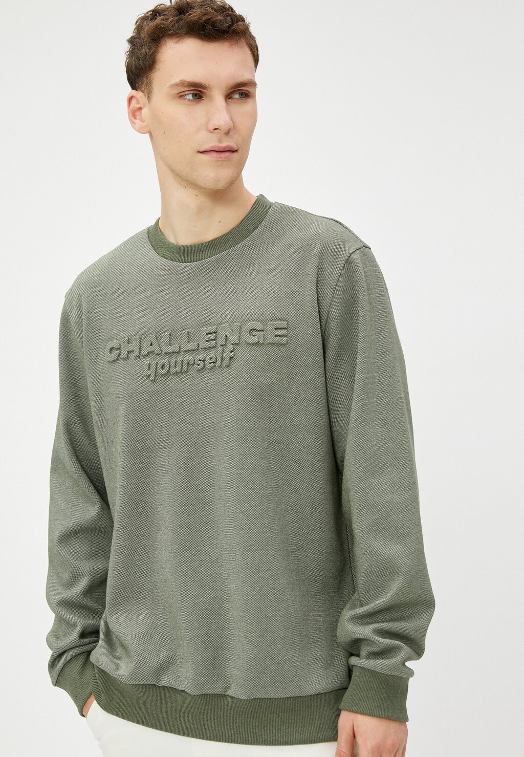 

Толстовка SLOGAN CREW NECK TEXTURED Koton, хаки