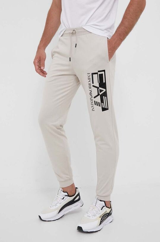 

Спортивные брюки из хлопка EA7 Emporio Armani, бежевый